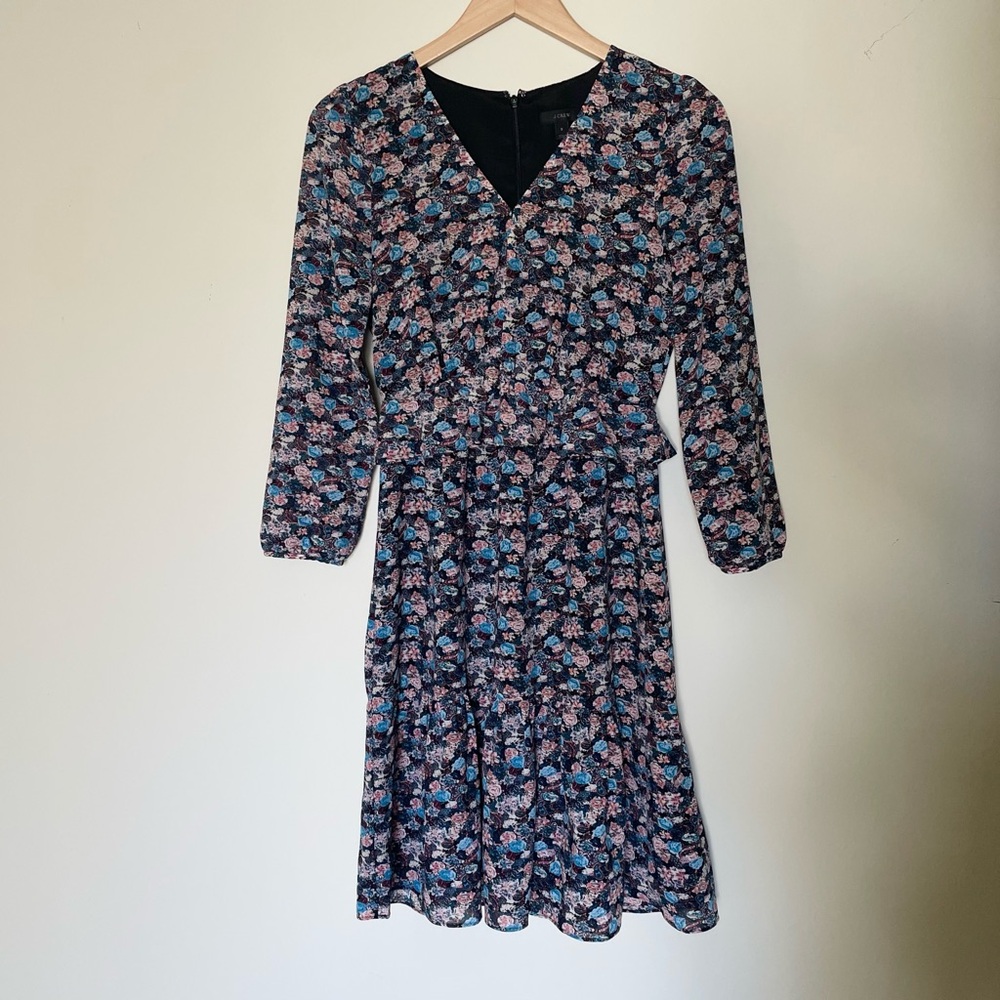 J Crew Floral Bohemian Long Sleeve Dress